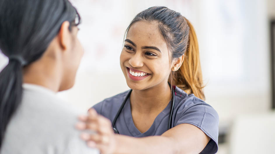 Patient talking to the doctor